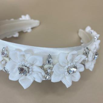 Arianna Bespoke Style #Silk Flower Headband - AR808IV #0 default Ivory thumbnail