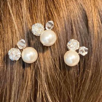 Arianna Bespoke Style #Mira Hair Pins x3 #0 default Ivory Pearl thumbnail