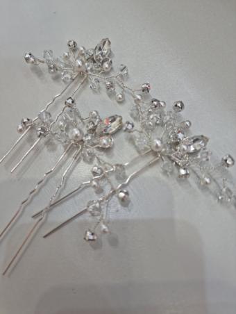 Arianna Bespoke Style #Eos x 3 Pearl & Crystal sprig hairpins ARP009IVCLSI #0 default Ivory/Pearl thumbnail