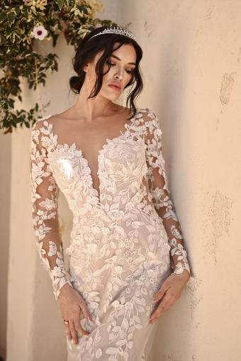 Martina Liana Style #Amalle - 1440 #2 (IVRM-PL) Ivory Lace & Tulle over Rum Gown w Porcelain Tulle Illusion thumbnail