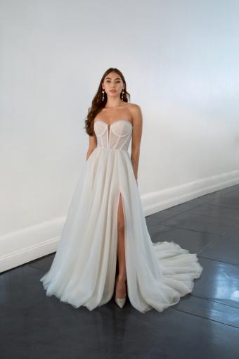 Martina Liana Style #Thea - 1497 #3 (IVRM-PL) Ivory Tulle & Royal Organza ov Rum Gown w PLN Tulle Plunge thumbnail