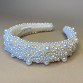 Arianna Bespoke Style #Narrow mixed pearl headband - AR793IV #0 default Ivory thumbnail