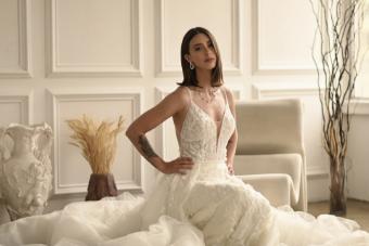 Martina Liana Style #Aurora - 1657 #11 (IVIV-PL) Ivory Lace & Tulle over Ivory Gown w Porcelain Tulle Illusion thumbnail